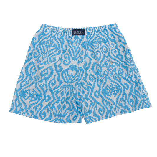 Blaue Mosaik-Badeshorts