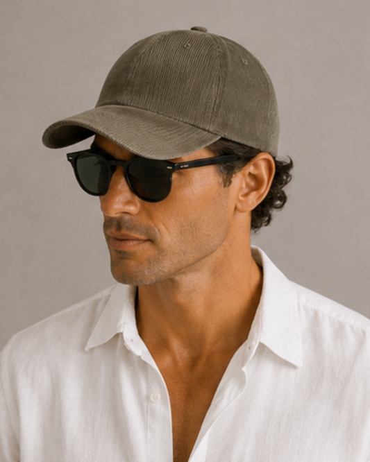 Old Money Classic Cord Cap Adjustable Structured Crown Curved Brim