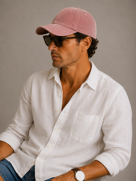 Old Money Classic Cord Cap Adjustable Structured Crown Curved Brim