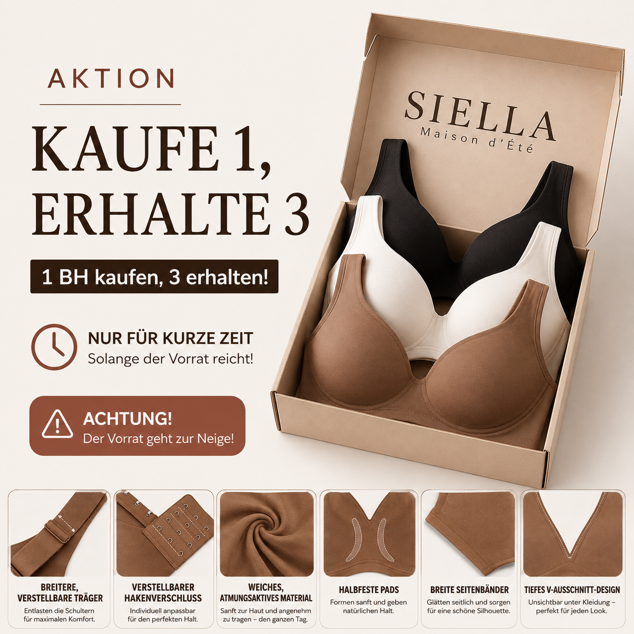 SIELLA™ | Nahtloser Second-Skin-Komfort-BH