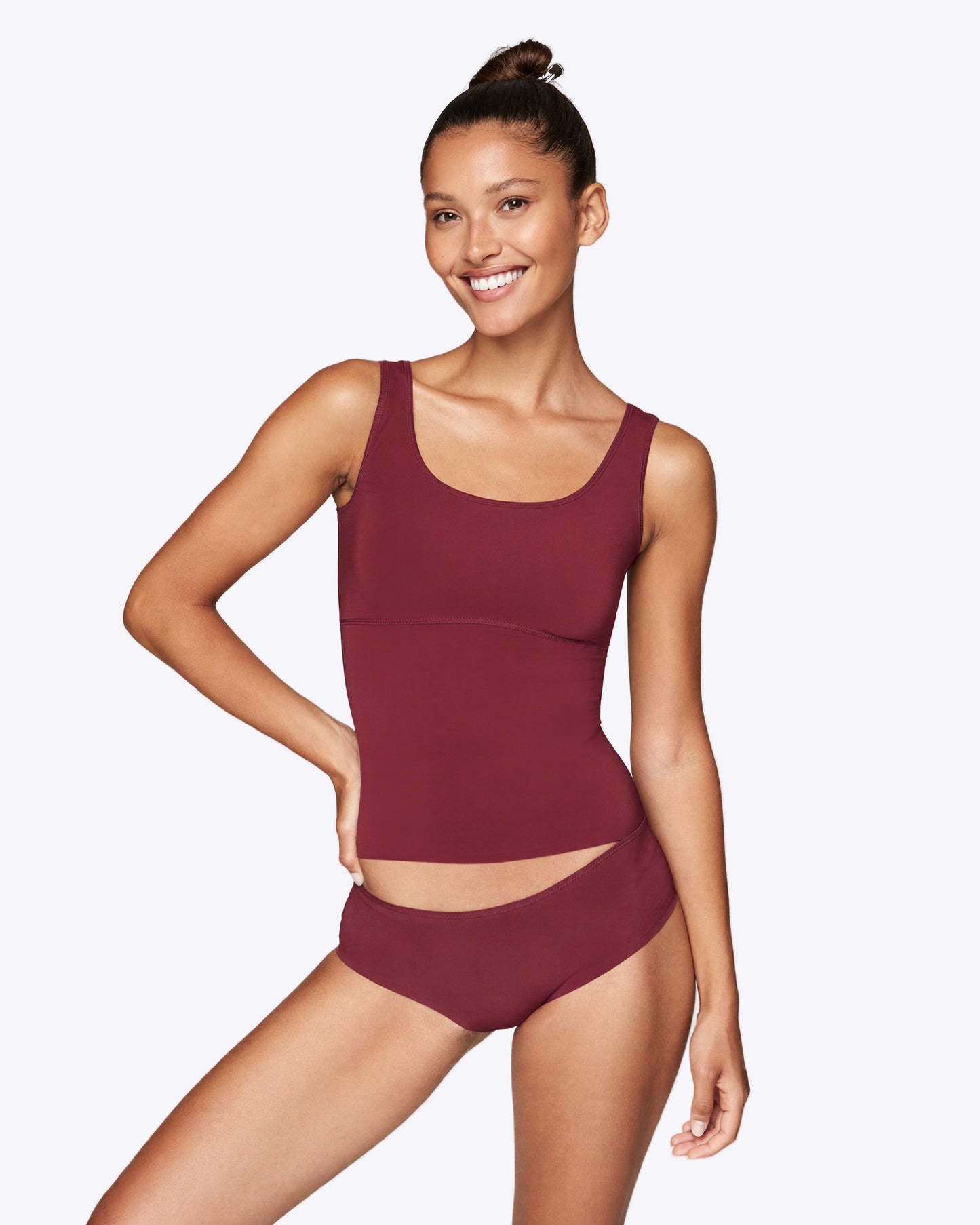 Siella Shaping Top – Bauchweg in Bordeaux
