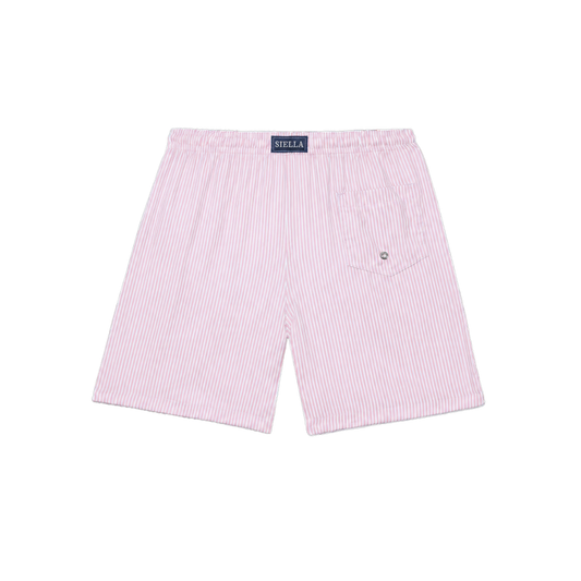Rosa-weiß gestreifte Badeshort