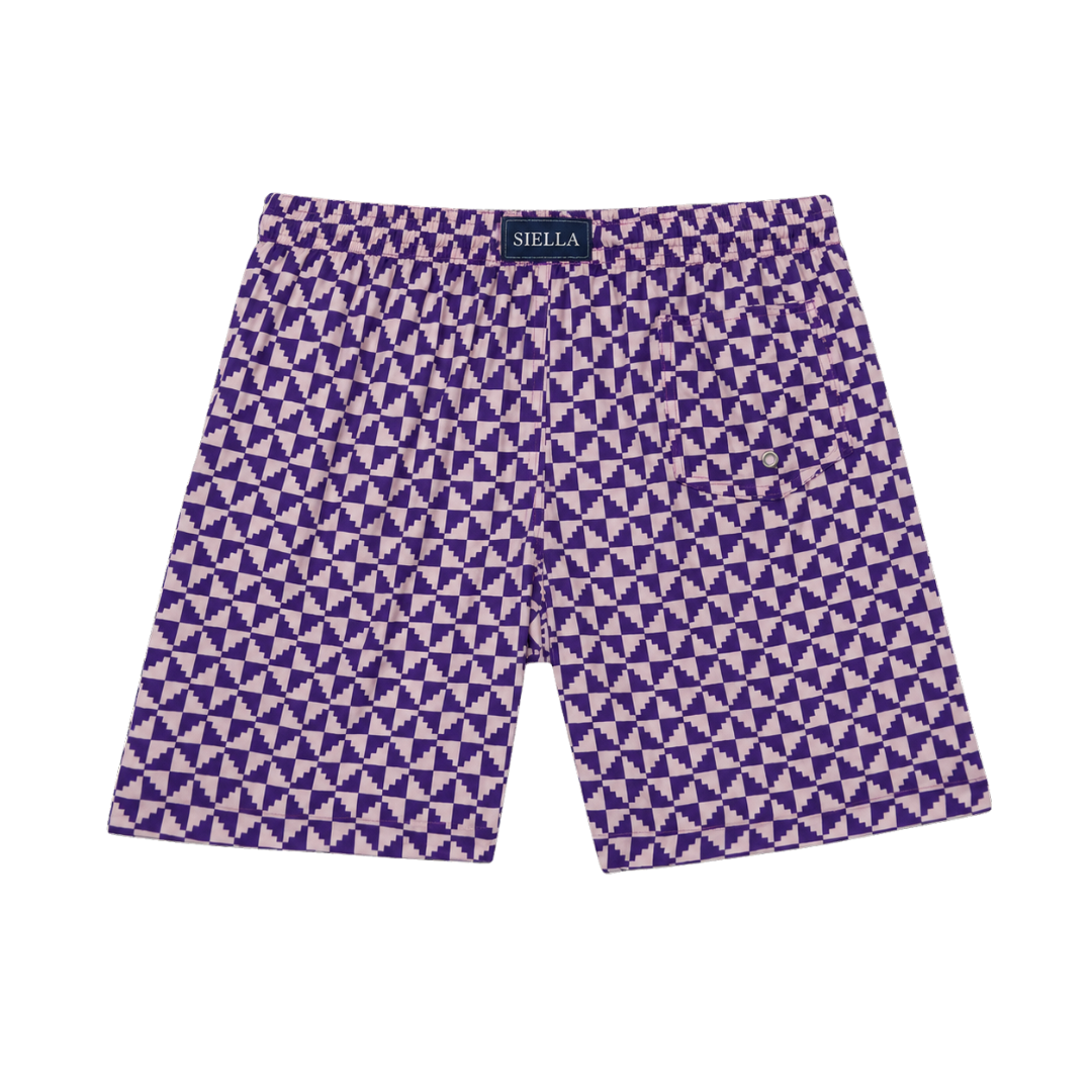 Lila Puzzle-Badeshorts