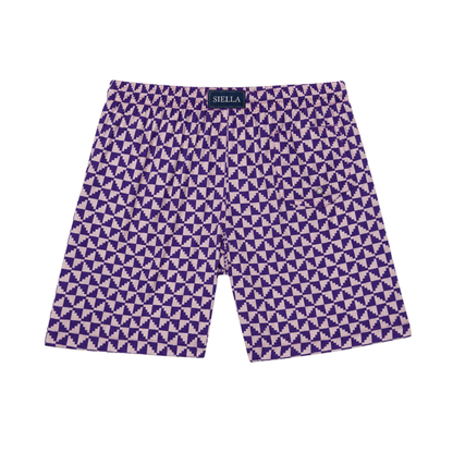 Lila Puzzle-Badeshorts