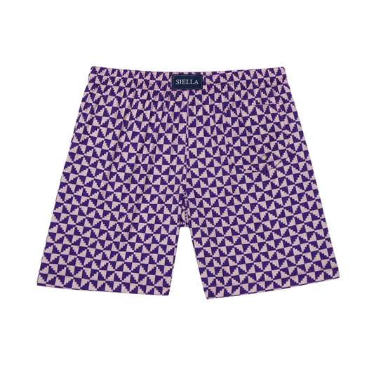 Lila Puzzle-Badeshorts