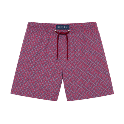Rote Mosaik-Badeshorts