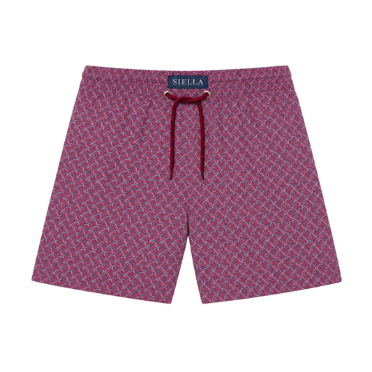 Rote Mosaik-Badeshorts