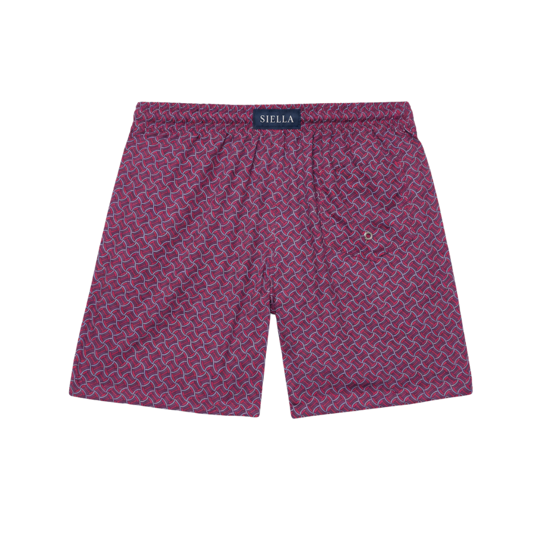 Rote Mosaik-Badeshorts