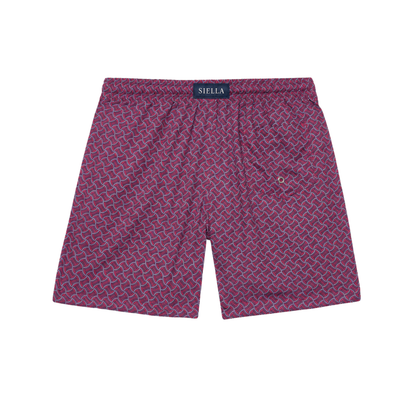 Rote Mosaik-Badeshorts