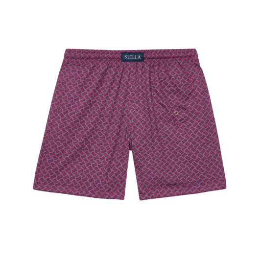 Rote Mosaik-Badeshorts