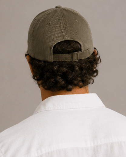 Old Money Classic Cord Cap Adjustable Structured Crown Curved Brim