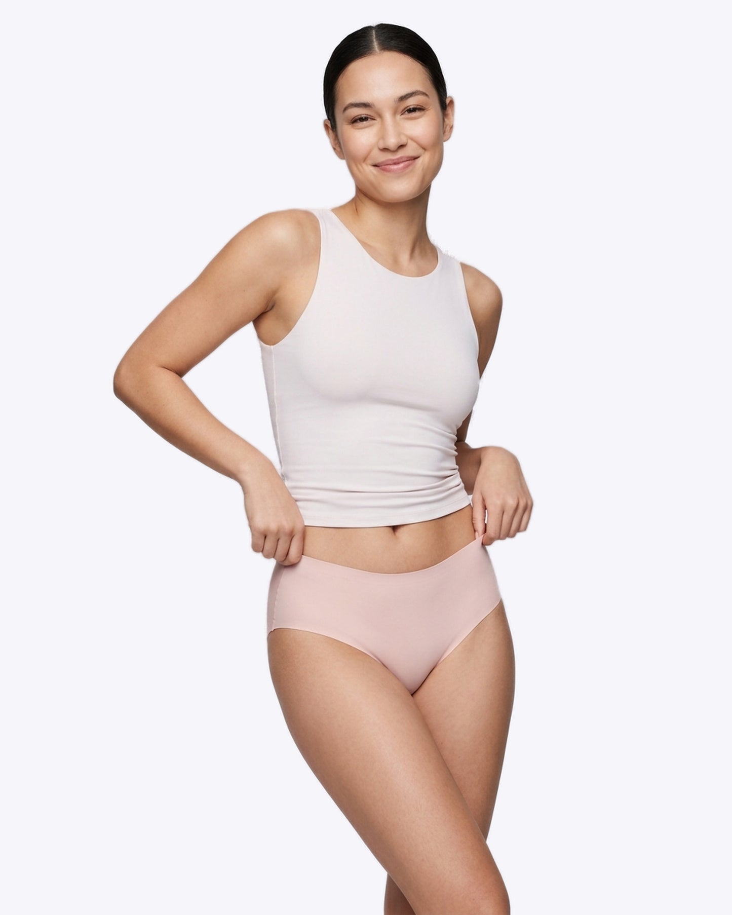 Siella Second Skin Slip in Blush Rosé mit unsichtbaren Laser-Cut-Kanten