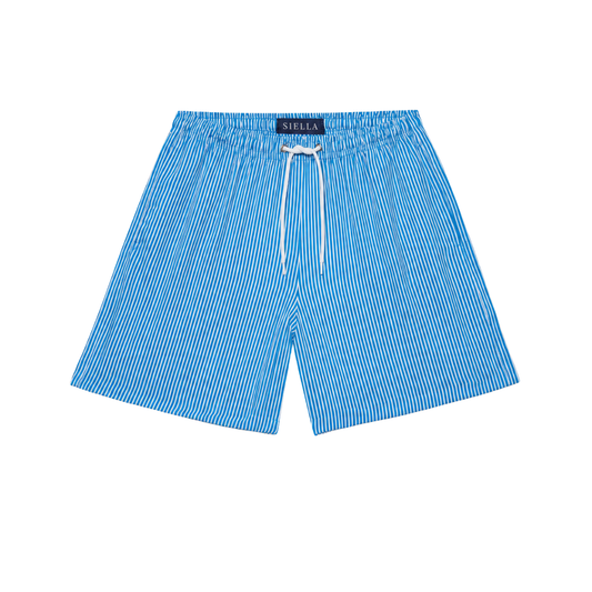 Blau-weiß gestreifte Badeshorts