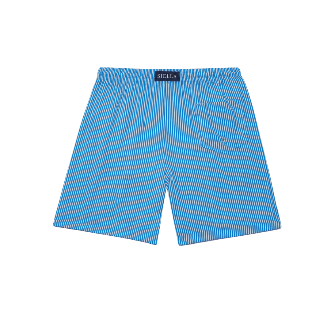 Blau-weiß gestreifte Badeshorts