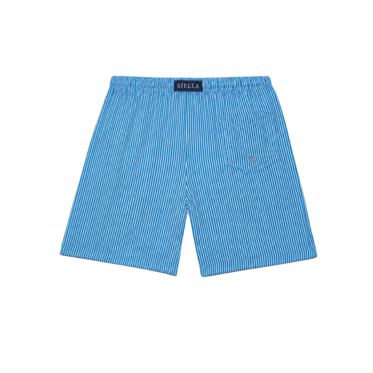 Blau-weiß gestreifte Badeshorts