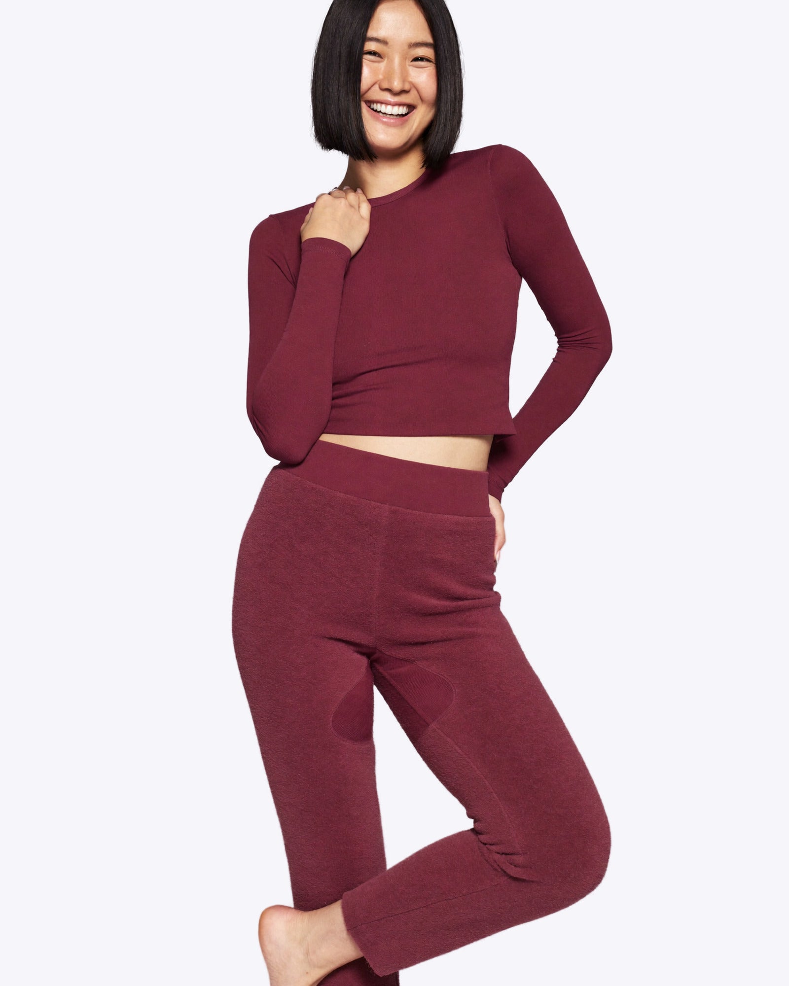 Siella Thermo Leggings – Gefüttert in Bordeaux