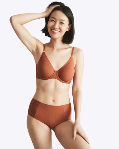 Siella Push-Up Nahtlos-BH in Terracotta