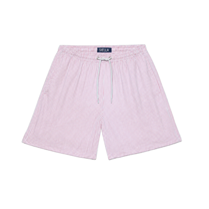 Rosa-weiß gestreifte Badeshort