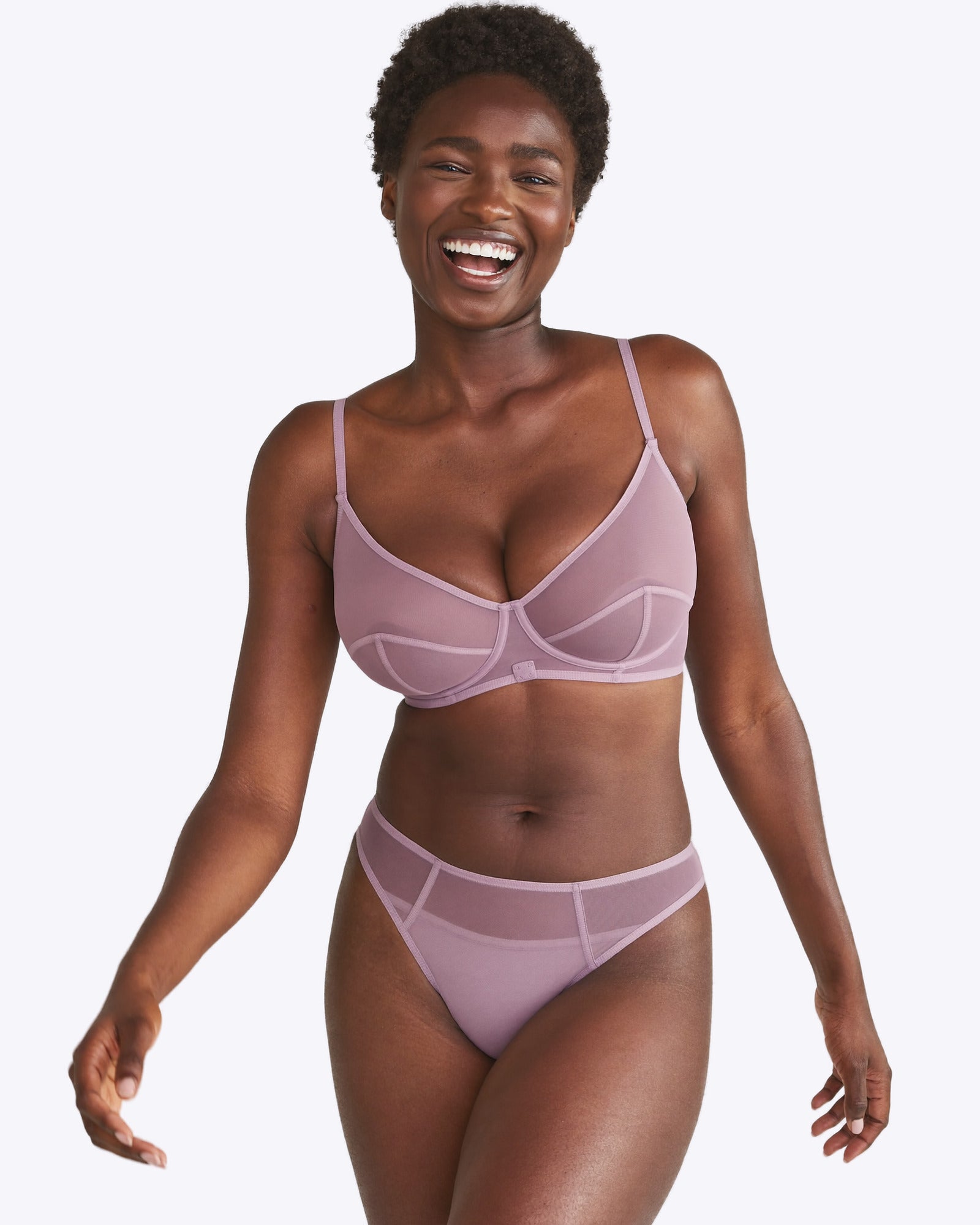 Siella Elegance Dessous-Set – Transparent in Altrosa