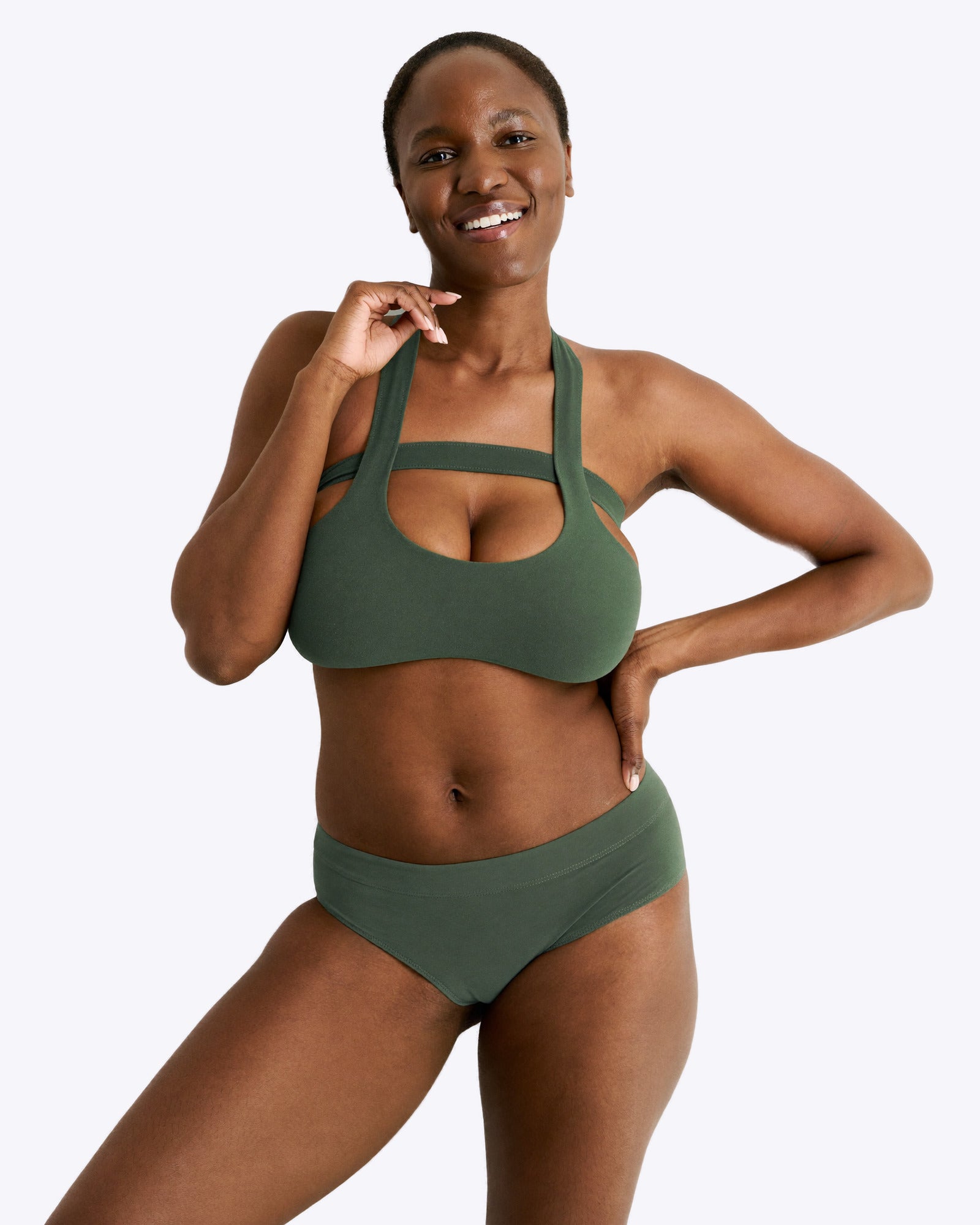Siella Racerback BH – Sport-Schnitt in Waldgruen