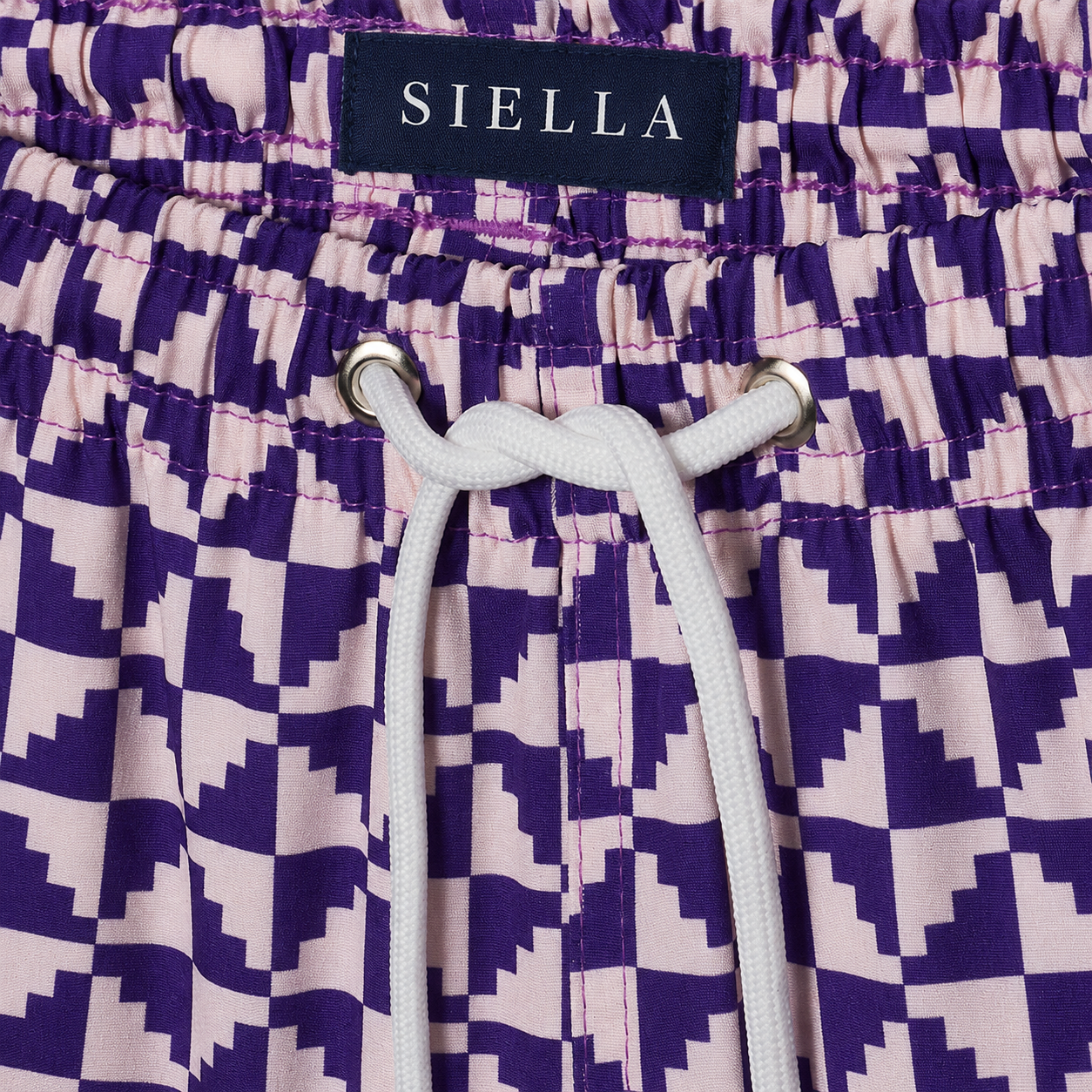Lila Puzzle-Badeshorts
