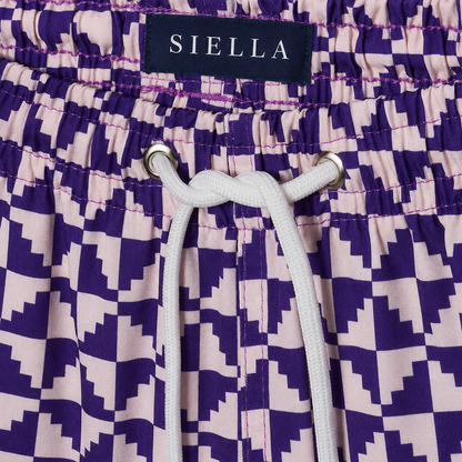 Lila Puzzle-Badeshorts