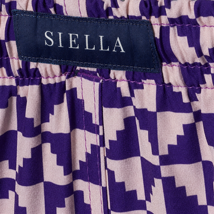 Lila Puzzle-Badeshorts
