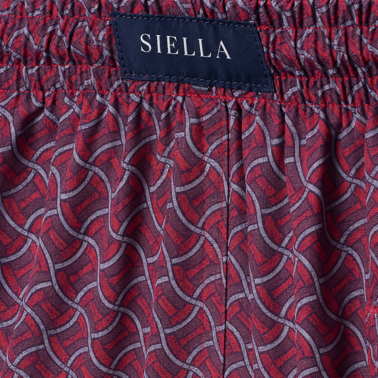 Rote Mosaik-Badeshorts