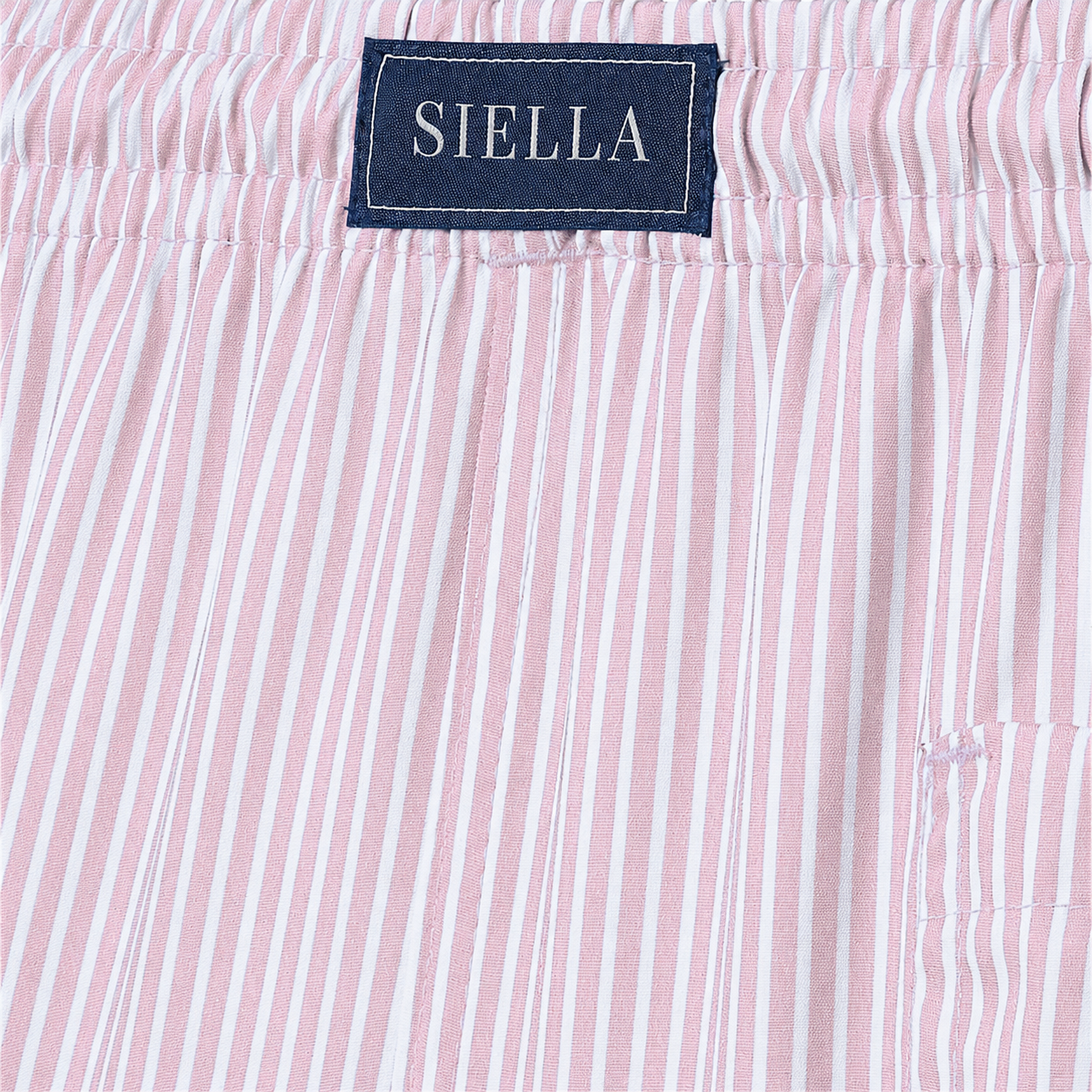 Rosa-weiß gestreifte Badeshort