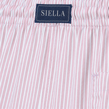 Rosa-weiß gestreifte Badeshort