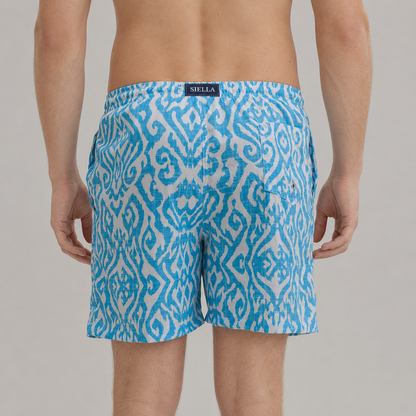 Blaue Mosaik-Badeshorts