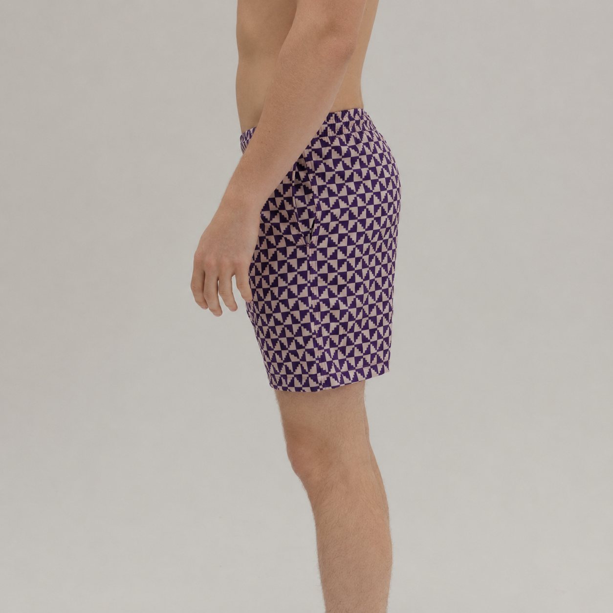 Lila Puzzle-Badeshorts