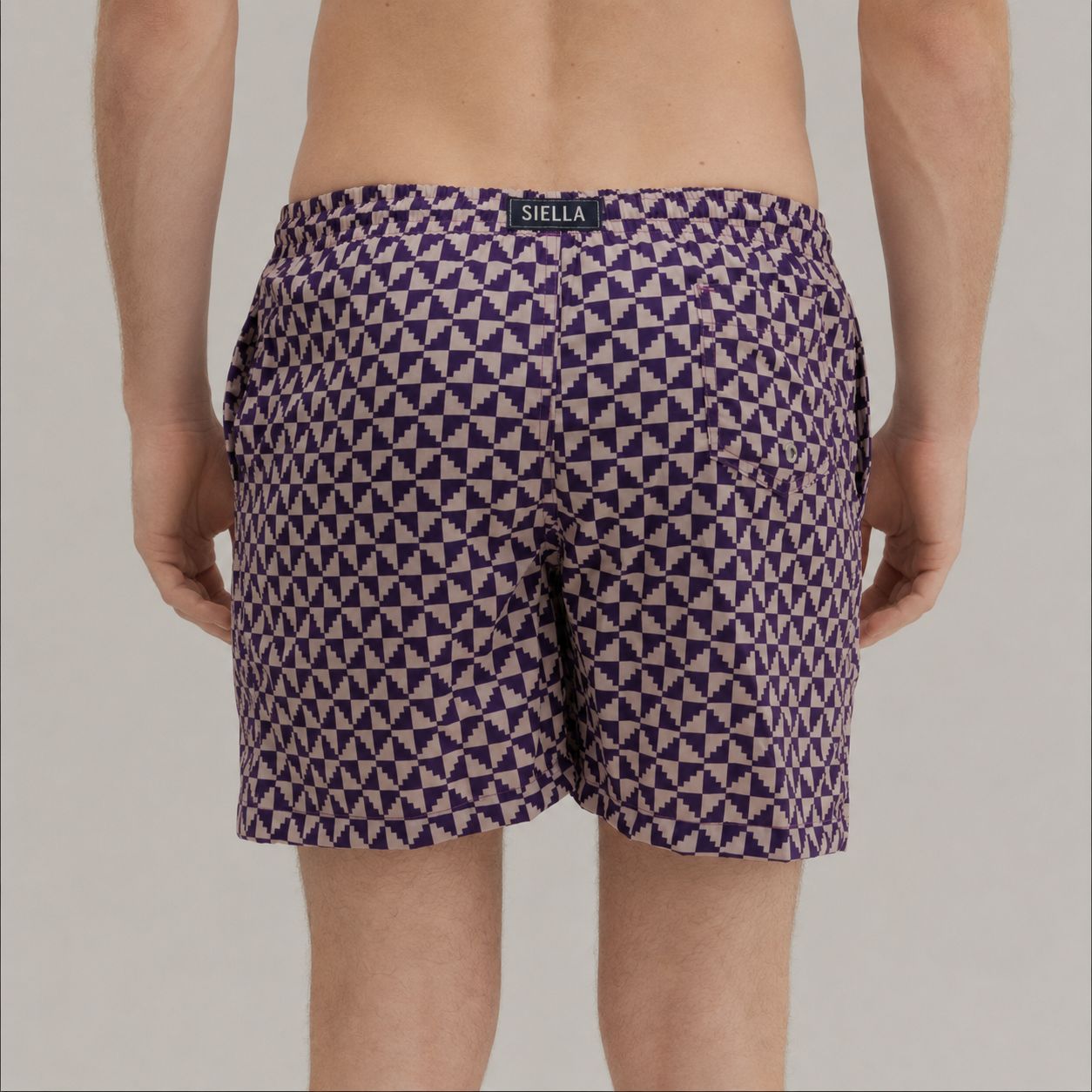 Lila Puzzle-Badeshorts