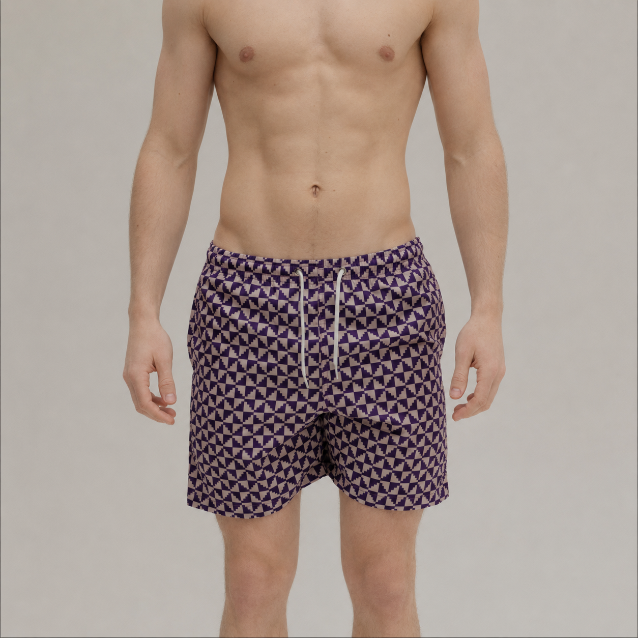 Lila Puzzle-Badeshorts