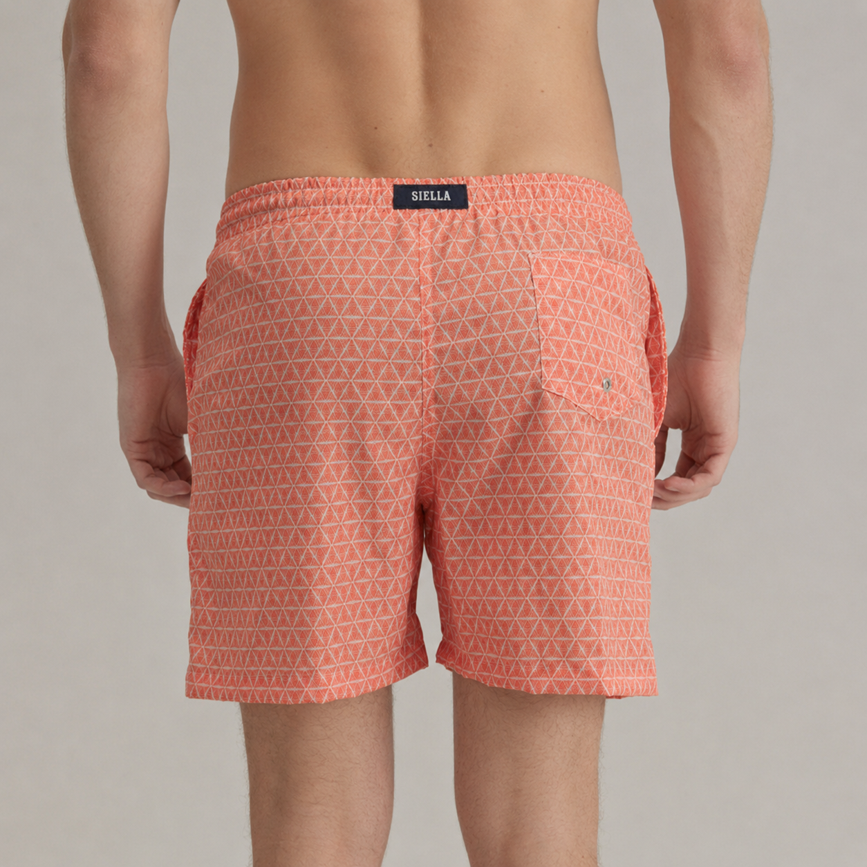 Orange Mosaik-Badeshorts
