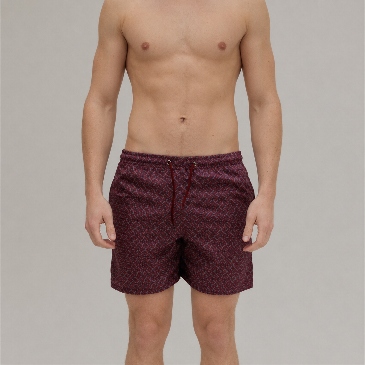 Rote Mosaik-Badeshorts