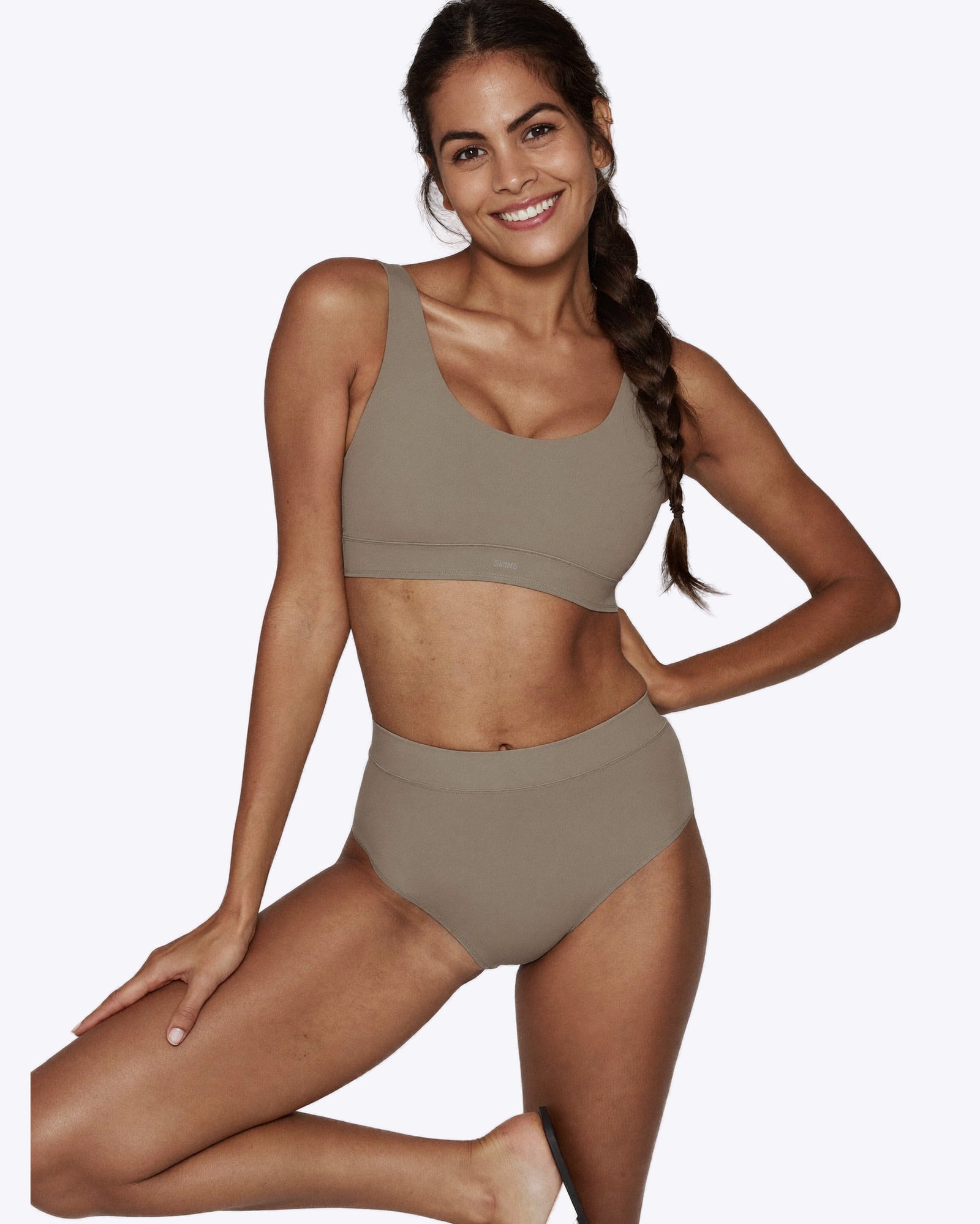 Siella Basic Duo-Set – Nahtlos in Taupe