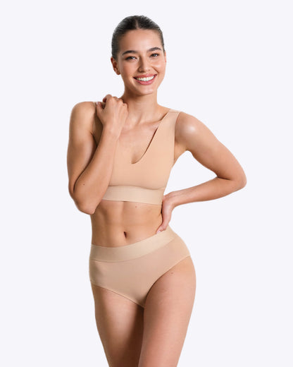 Siella Aura Bralette – Nahtlos & Bügellos in Sand Beige