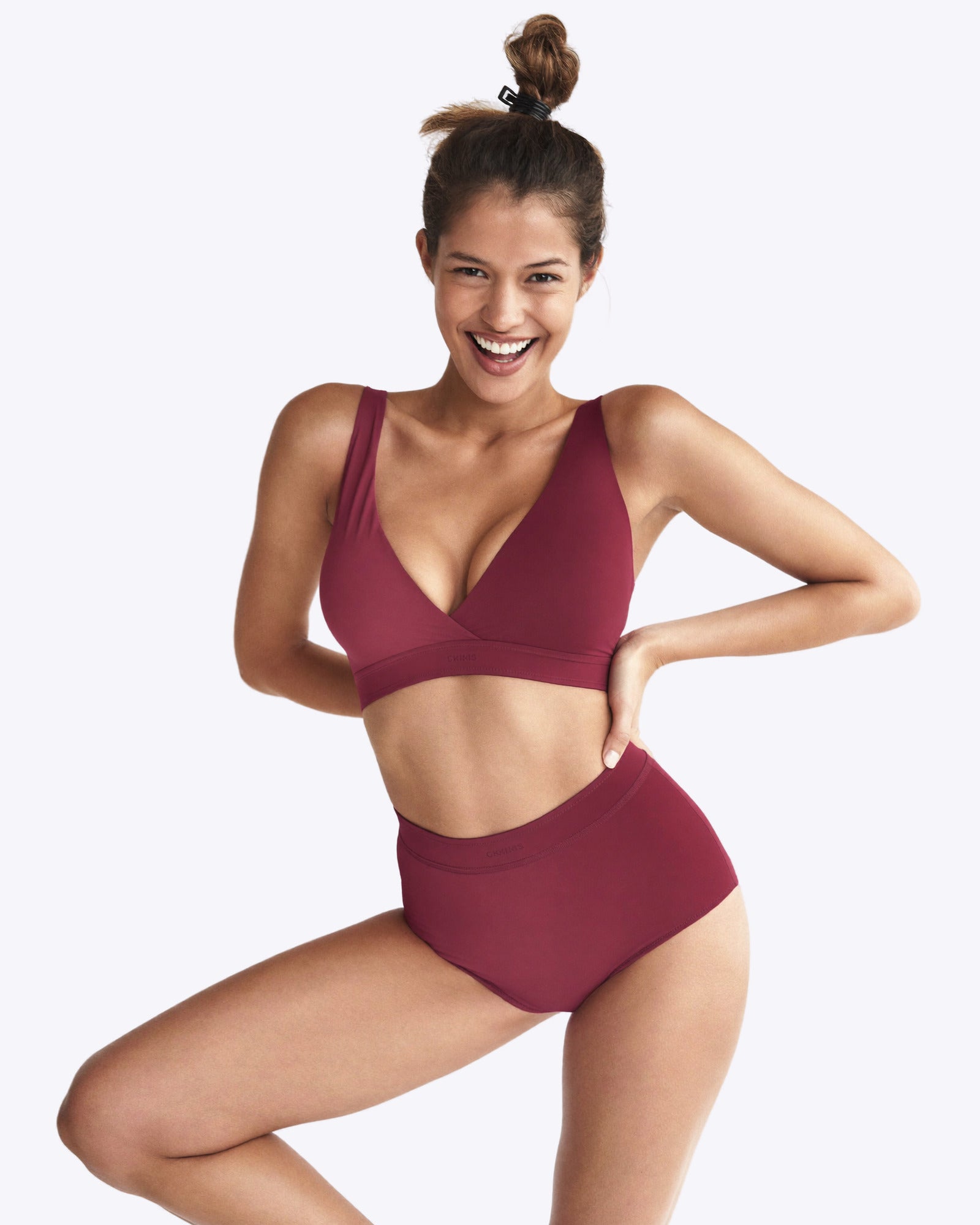Siella V-Neck Bralette – Tiefer Ausschnitt in Bordeaux