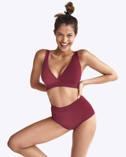 Siella V-Neck Bralette – Tiefer Ausschnitt in Bordeaux