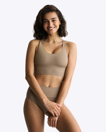 Siella Sport Comfort BH – Medium Support in Taupe