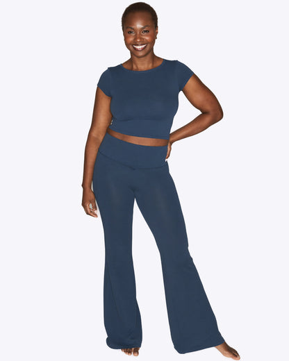 Siella Flare Leggings – Ausgestellt in Marineblau